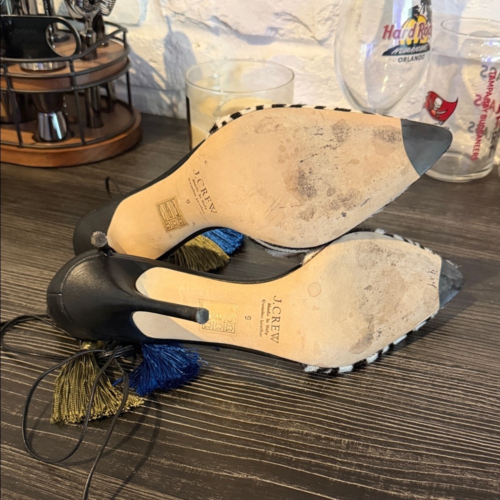 J. Crew Zebra Print Women's Shoes with Tassels - Picture 7 of 10